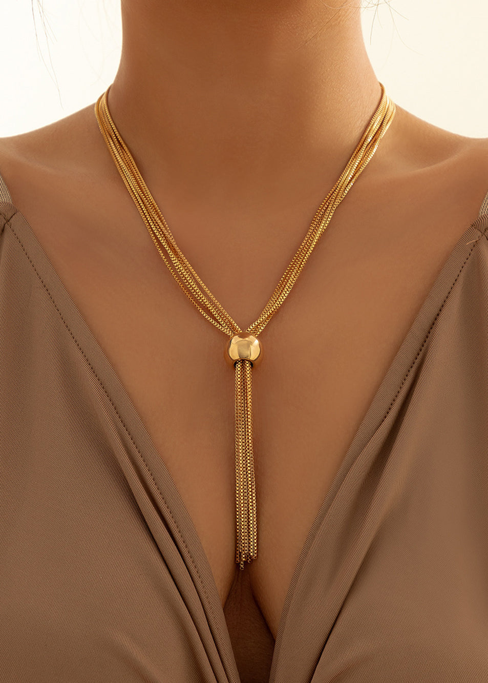 Sorelle - Multi-Strand Gold Drop Necklace