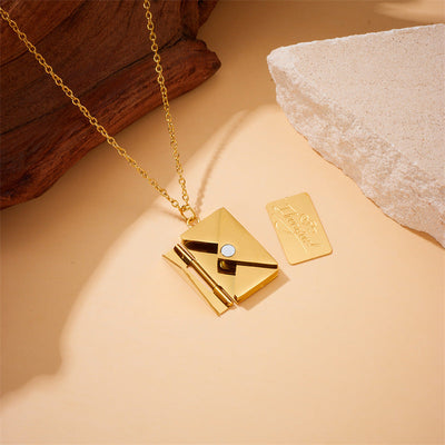 Luxe Envelope Pendant Necklace – Golden Letters Edition