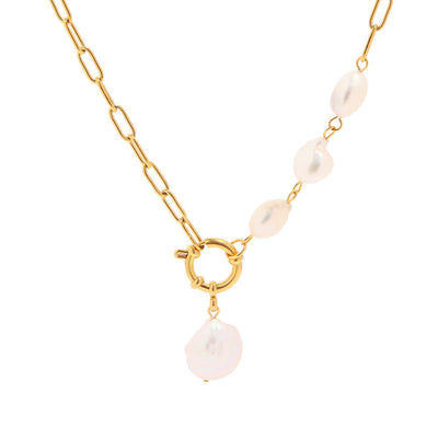 Retro Baroque Pearl Pendant Necklace