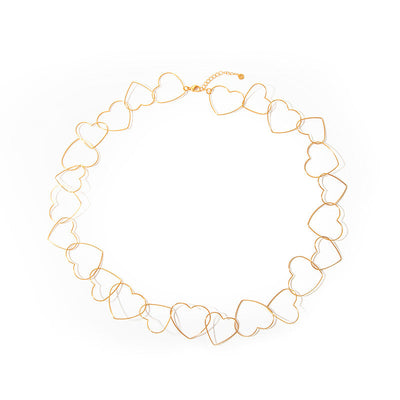 Love Link Heart Necklace - Gold Stainless Steel