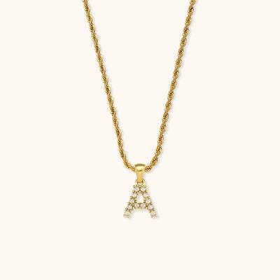 Aurora Pearl Initial Necklace