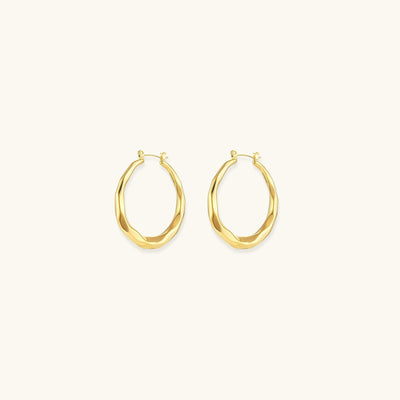 Astra Wave Sculpted Gold Hoop Earrings