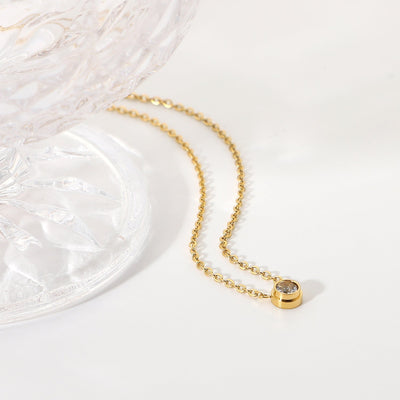 Aurora Solitaire Gold Necklace