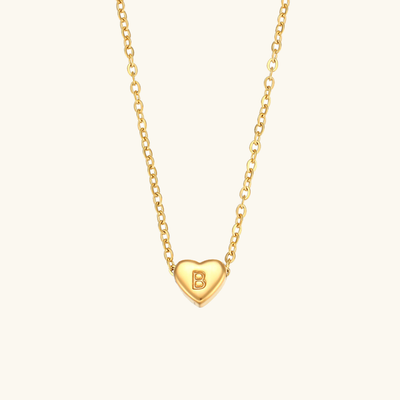 Golden Heartbeat - Initial Necklace