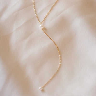 Beatrice Pearl Drop - Y-Chain Necklace