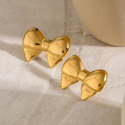 Belle Gold Bow Earrings