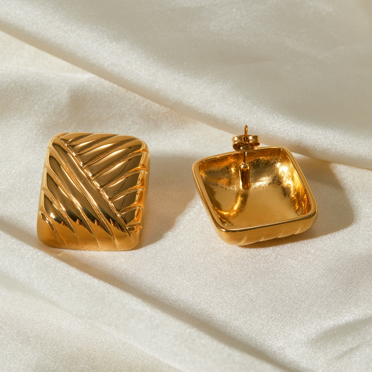 Bold Radiance Geometric Gold Earrings