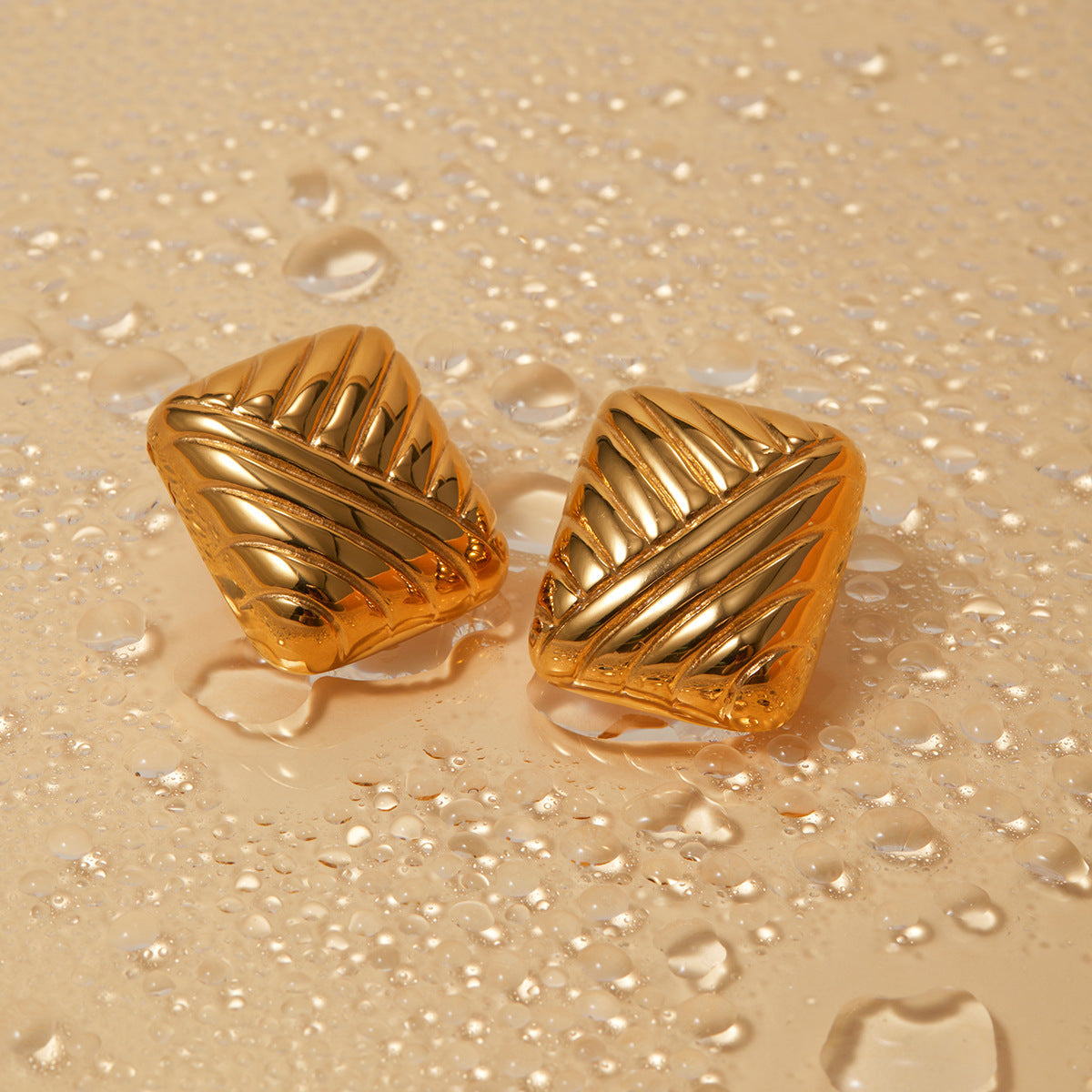 Bold Radiance Geometric Gold Earrings