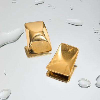 Bold Wave Sculpted Gold Earrings