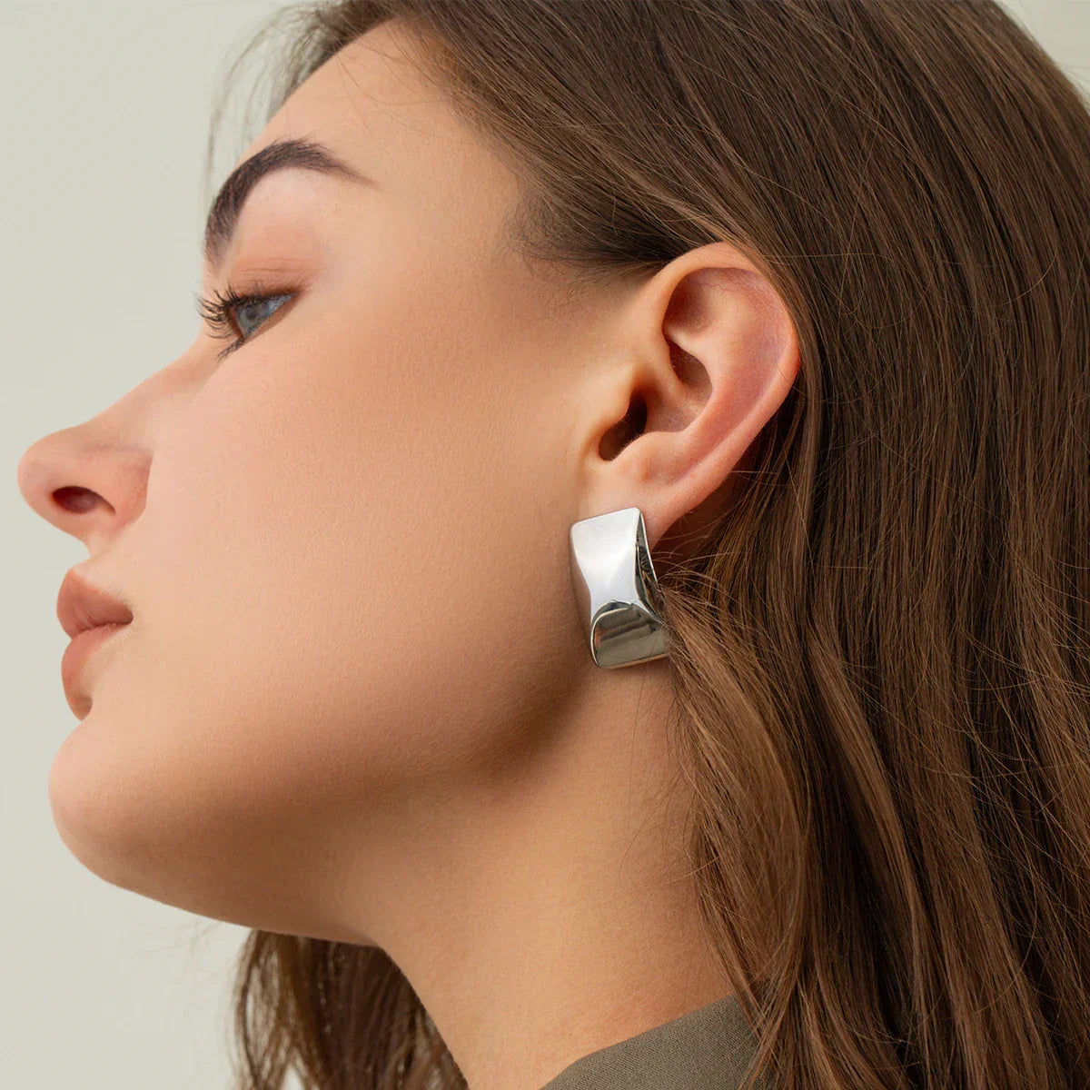 Bold Wave Sculpted Gold Earrings