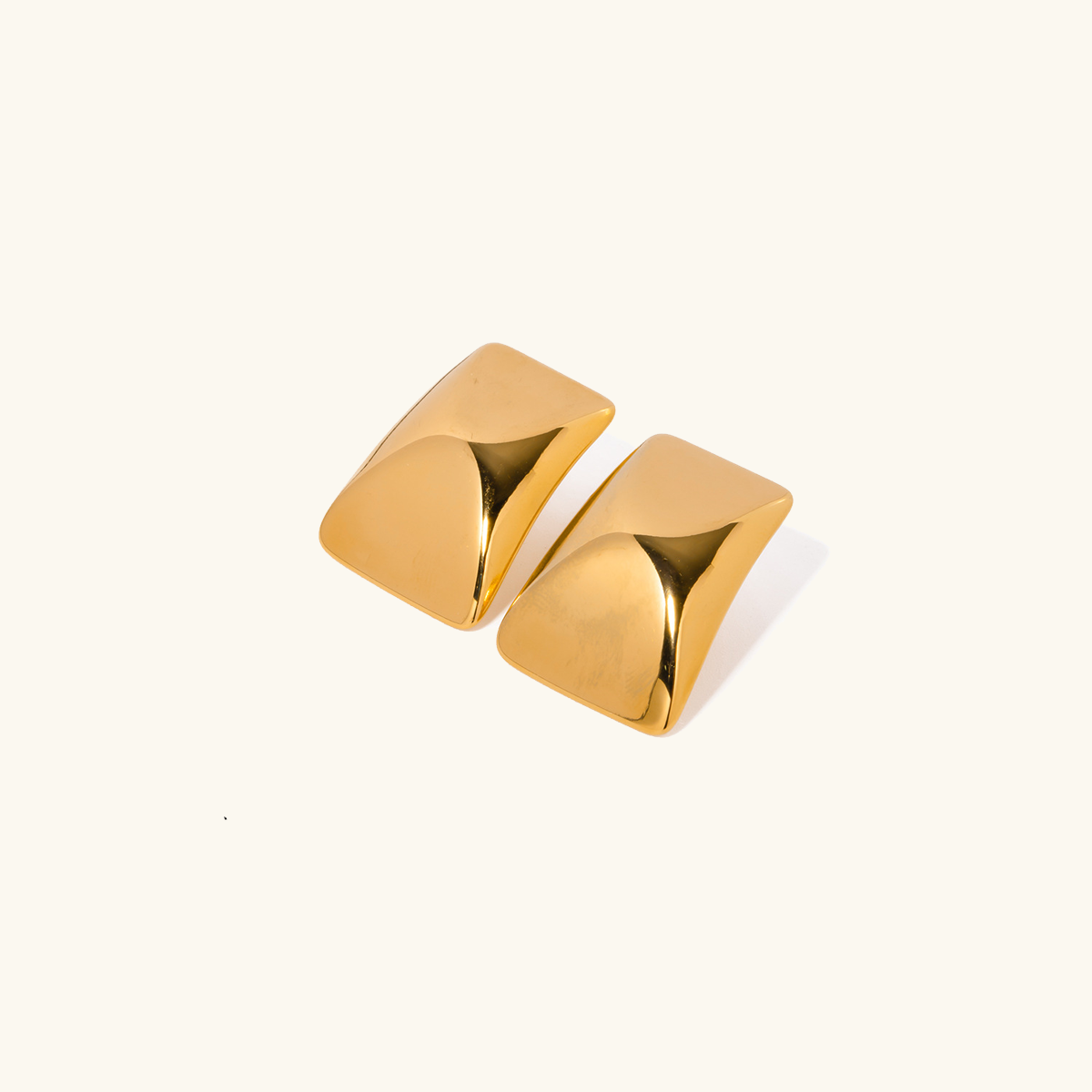 Bold Wave Sculpted Gold Earrings