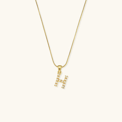 Celeste - Gold Pearl Letter Necklace