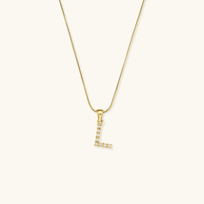 Celeste - Gold Pearl Letter Necklace