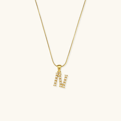 Celeste - Gold Pearl Letter Necklace
