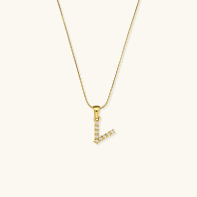 Celeste - Gold Pearl Letter Necklace