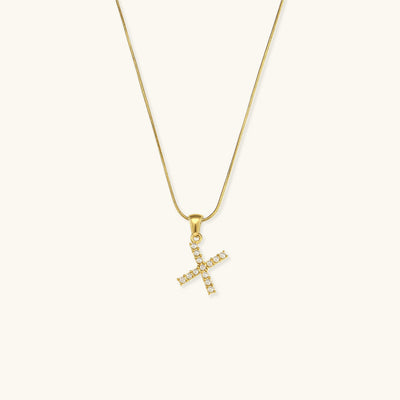 Celeste - Gold Pearl Letter Necklace