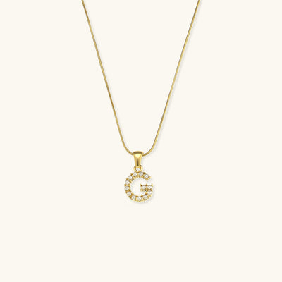 Celeste - Gold Pearl Letter Necklace