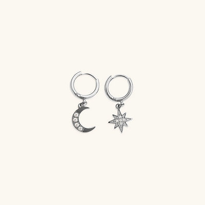 Celestial Charm Gold Star and Moon Earrings