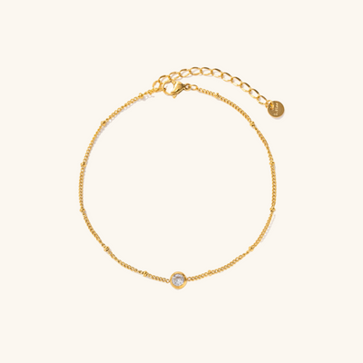 Delicate Crystal Charm Anklet Golden Elegance
