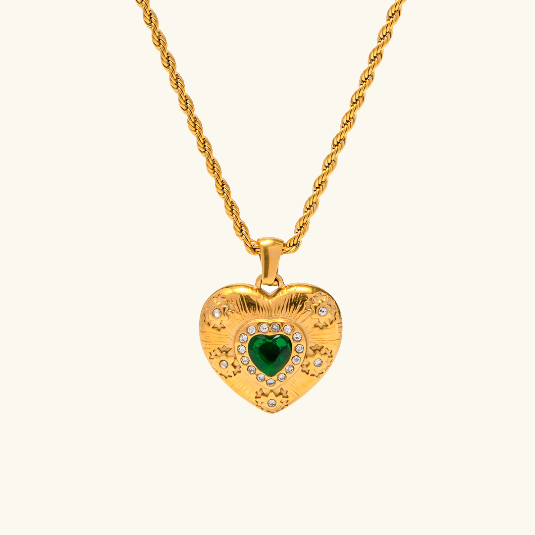 Emera Heart Gold Necklace