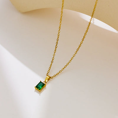 Emerald Charm - Green Gemstone Necklace