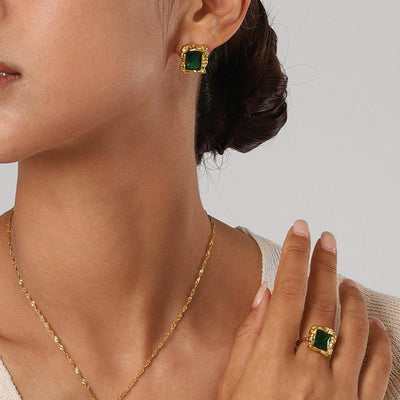 Esmeralda Vintage Stud Earrings