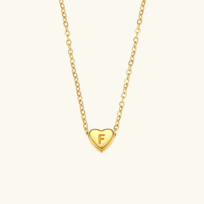 Golden Heartbeat - Initial Necklace