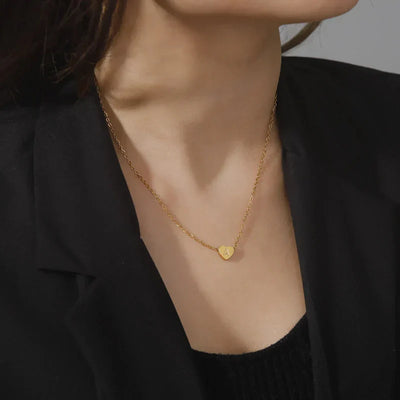 Golden Heartbeat - Initial Necklace