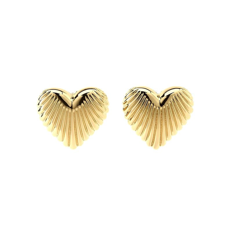 Aurelia Ribbed Heart Statement Earrings