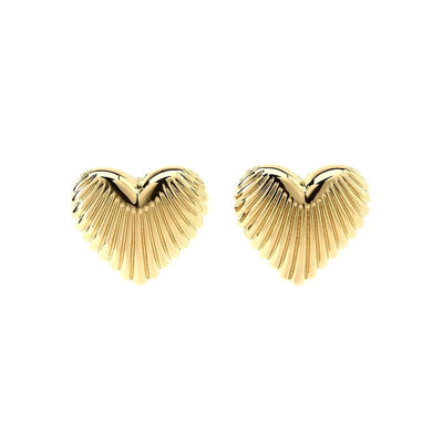 Aurelia Ribbed Heart Statement Earrings