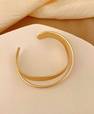 Twistline - Gold Open Cuff Bangle