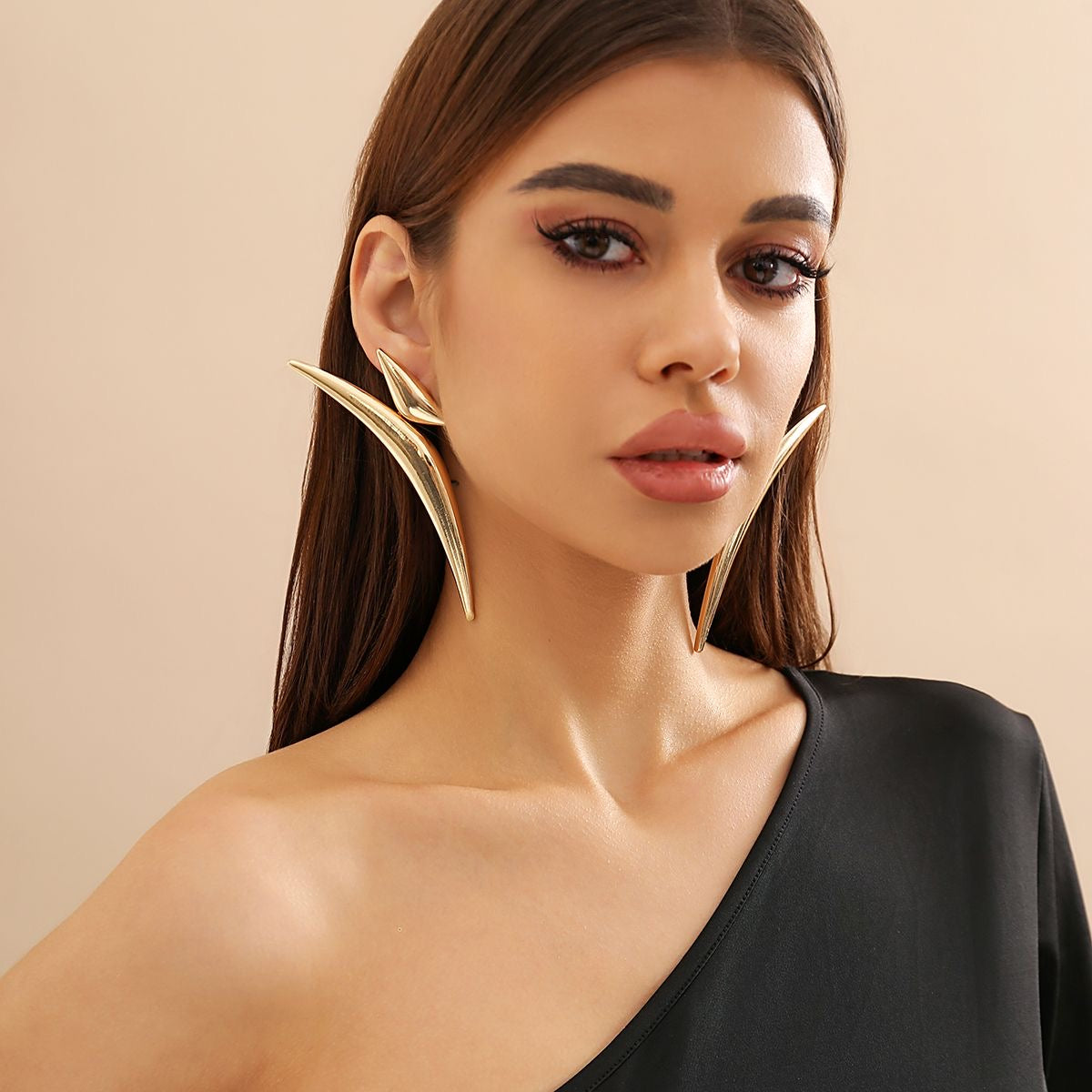 Nova Curve Sculptural Statement Earrings