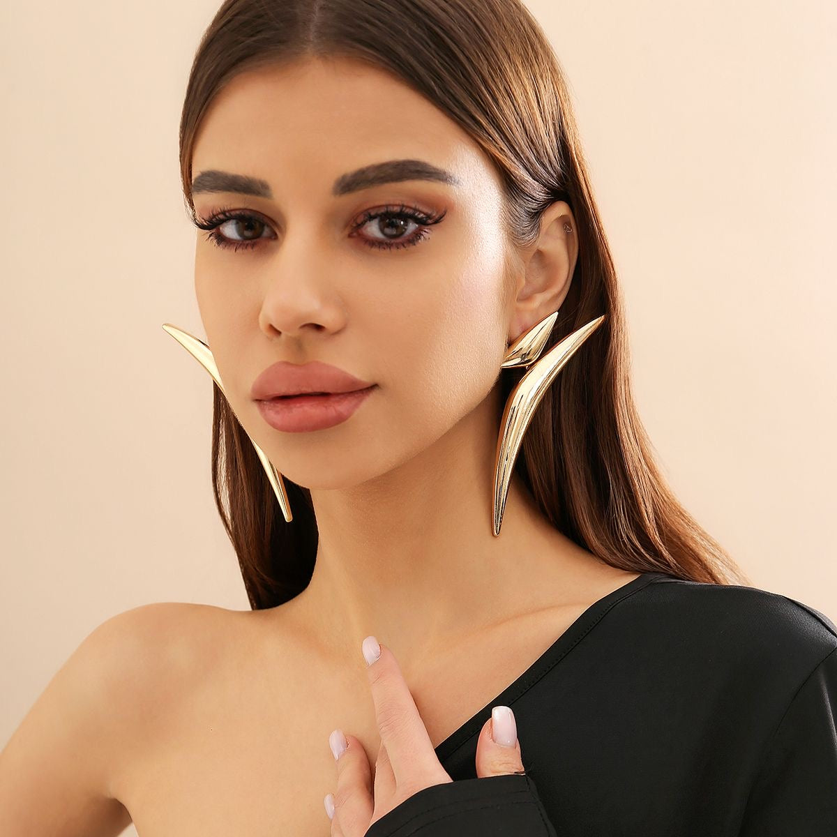 Nova Curve Sculptural Statement Earrings