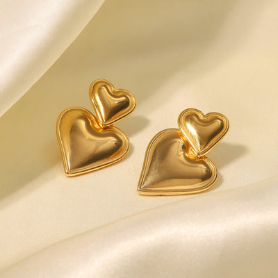 Kiparis Gold Heart Earrings