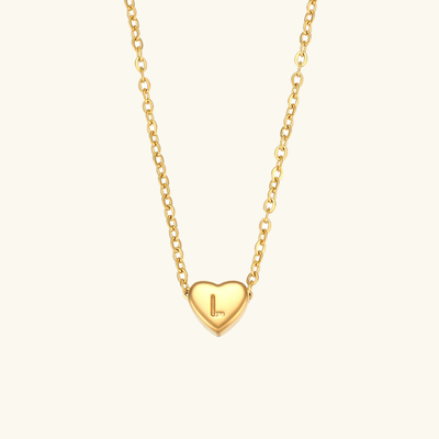 Golden Heartbeat - Initial Necklace