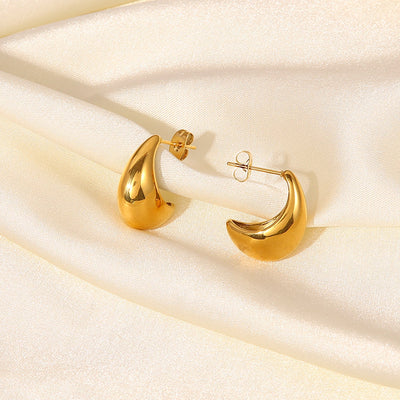 Luna Drop Crescent Gold Earrings