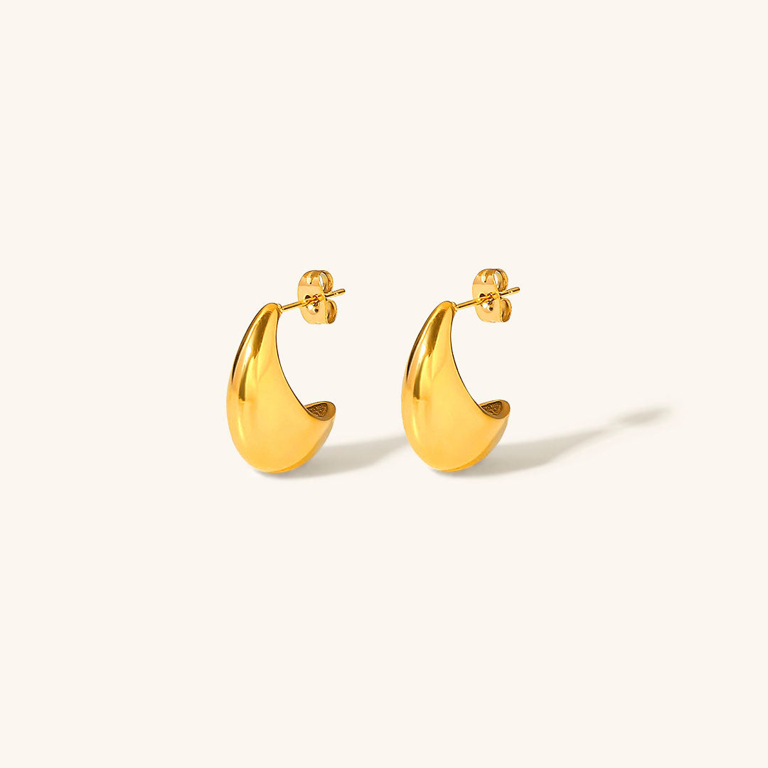 Luna Drop Crescent Gold Earrings