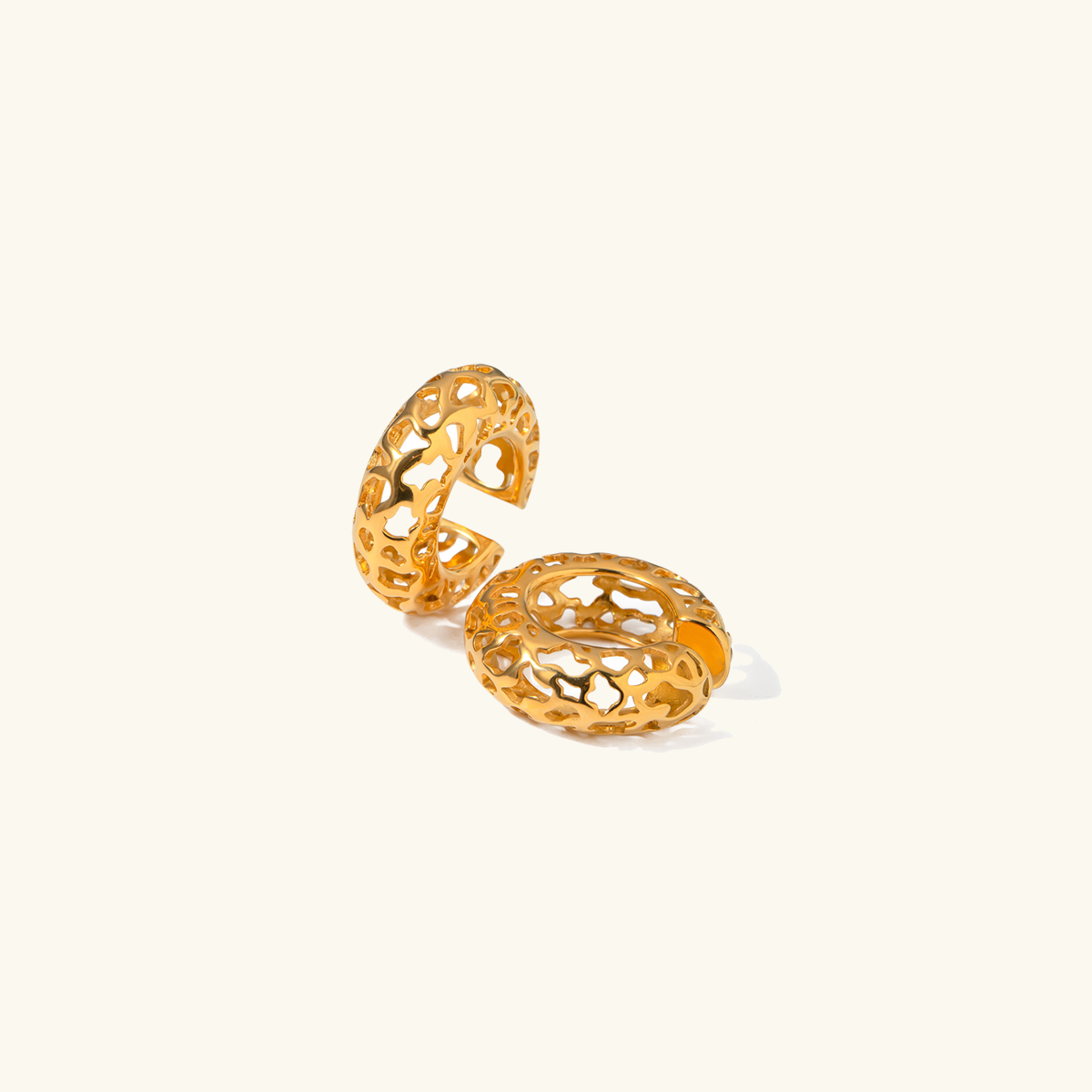 Luna Lace Gold Hoop Earrings