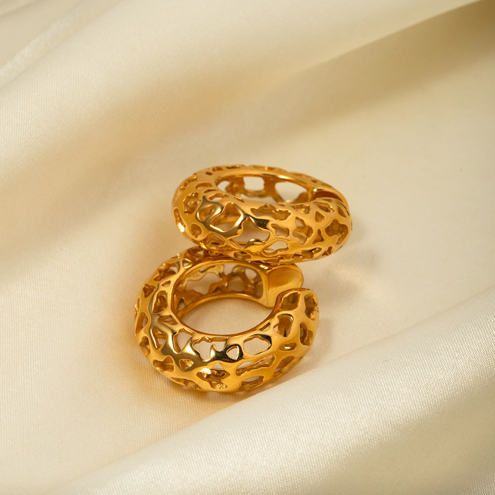 Luna Lace Gold Hoop Earrings