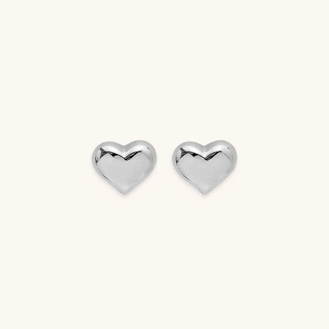 Mila Heart Gold Stud Earrings