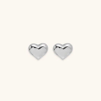 Mila Heart Gold Stud Earrings