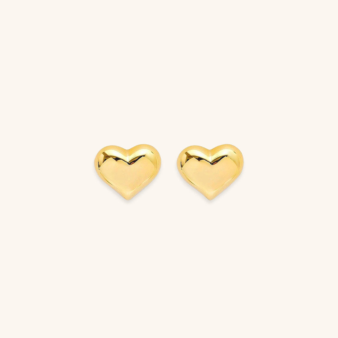 Mila Heart Gold Stud Earrings