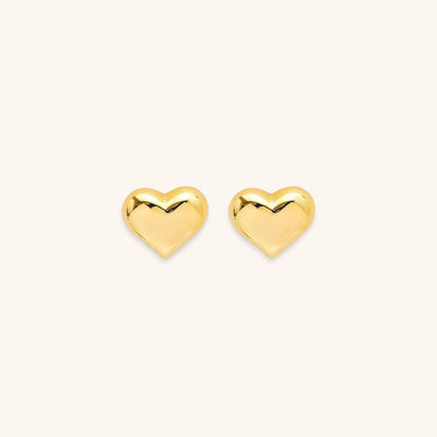 Mila Heart Gold Stud Earrings