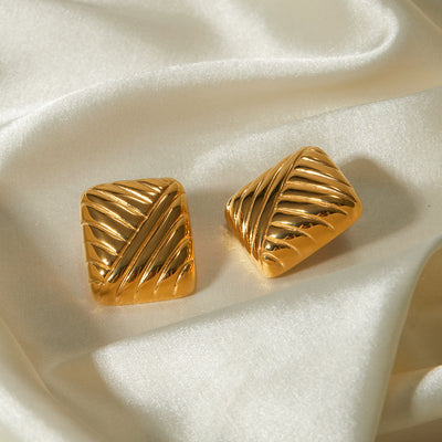 Bold Radiance Geometric Gold Earrings