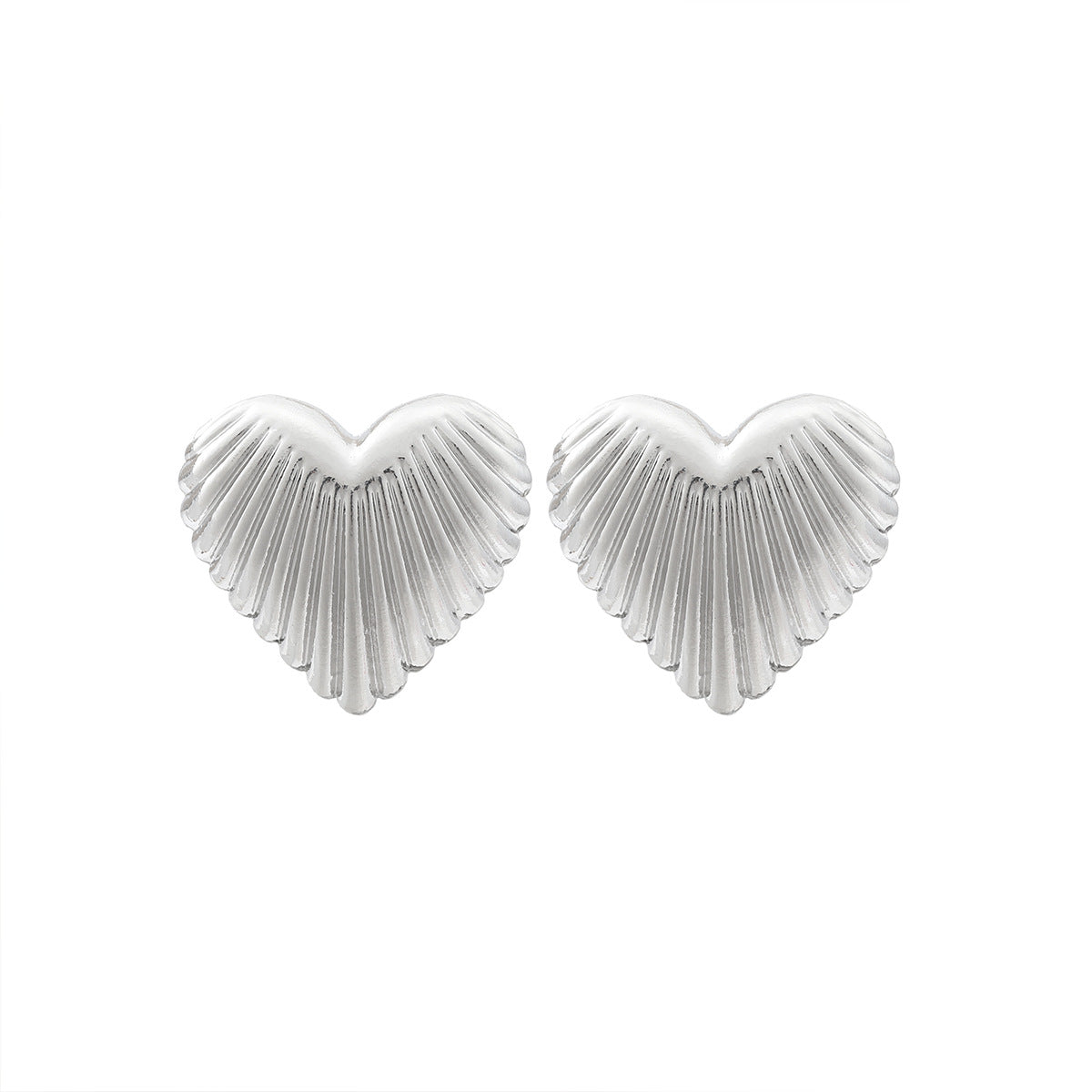 Aurelia Ribbed Heart Statement Earrings