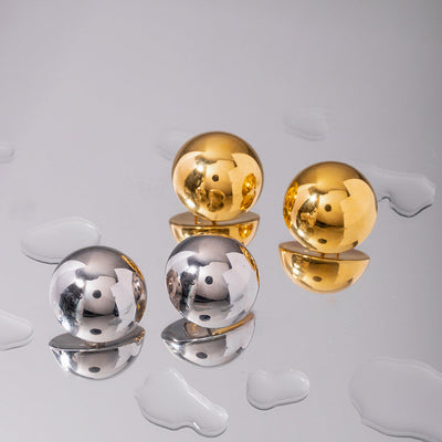 Sphere Glam Gold & Silver Stud Earrings
