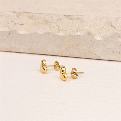 Mila Heart Gold Stud Earrings