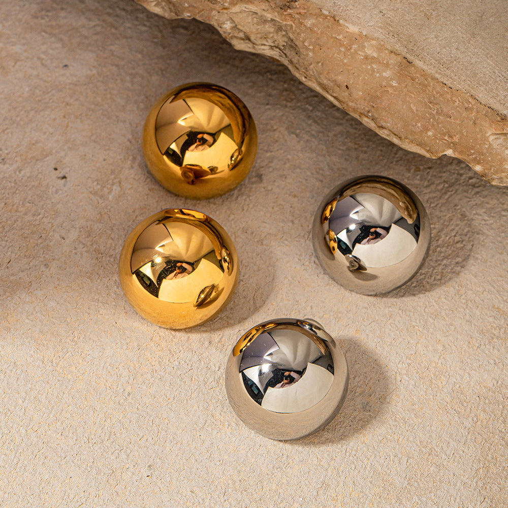 Sphere Glam Gold & Silver Stud Earrings