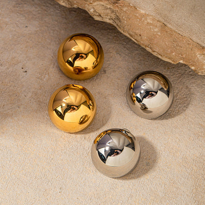 Sphere Glam Gold & Silver Stud Earrings