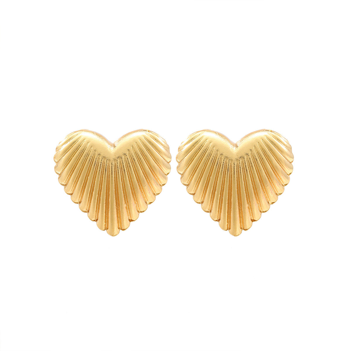 Aurelia Ribbed Heart Statement Earrings
